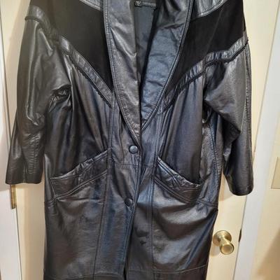 Ladies Leather Long Coat