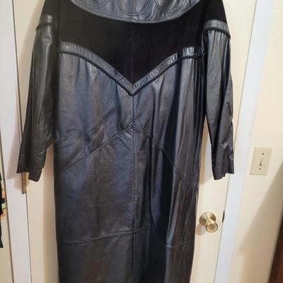 Ladies Leather Long Coat