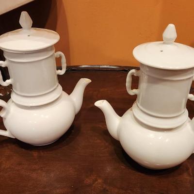Lot #121  Pair of Vintage French "Pour Over" Coffee Pots