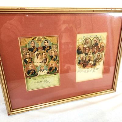 Lot #125  Pair of Framed Early 20th Century Postcards - German Royal Family