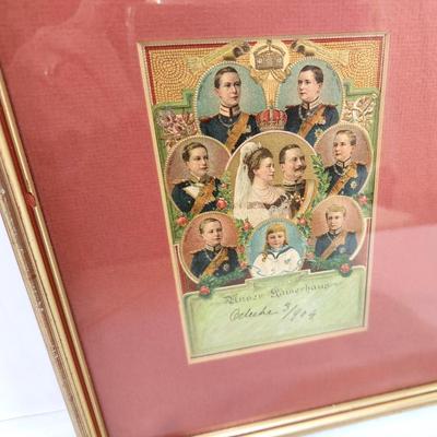 Lot #125  Pair of Framed Early 20th Century Postcards - German Royal Family