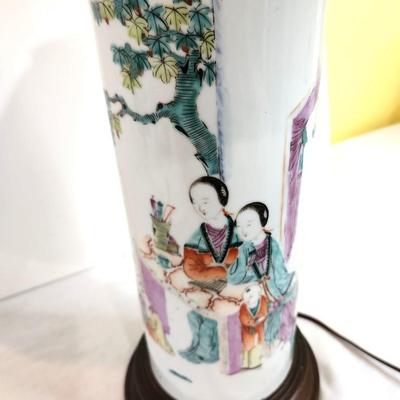 Lot #126  Antique "Wig Holder" Chinese Lamp