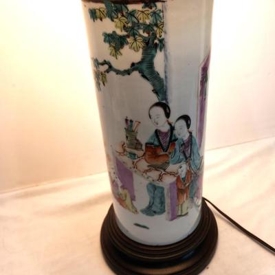 Lot #126  Antique "Wig Holder" Chinese Lamp