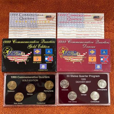 1999 Gold Quarter Set and 1999 Denver Quarter Set