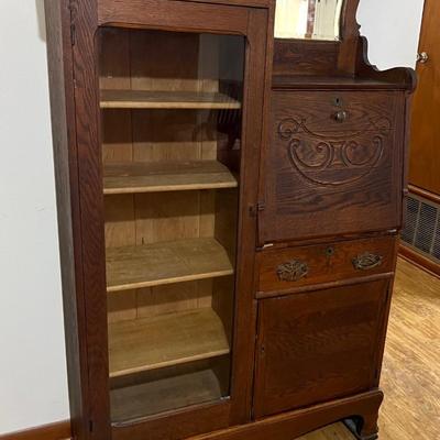 Antique Oak Side by Side Secretary 1900s Era