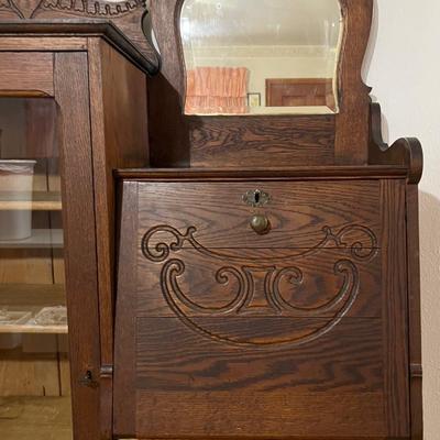 Antique Oak Side by Side Secretary 1900s Era