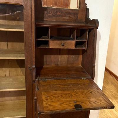 Antique Oak Side by Side Secretary 1900s Era