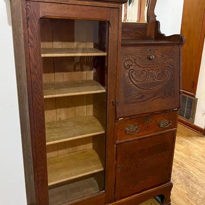 Antique Oak Side by Side Secretary 1900s Era