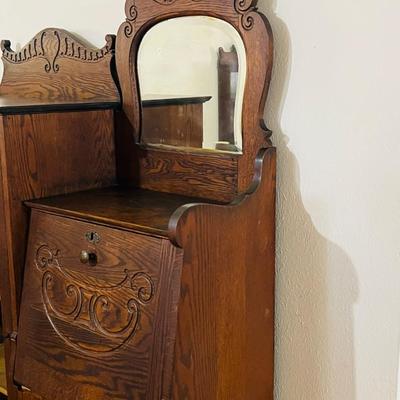 Antique Oak Side by Side Secretary 1900s Era