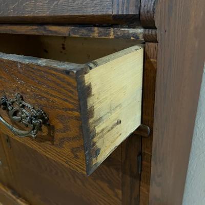 Antique Oak Side by Side Secretary 1900s Era