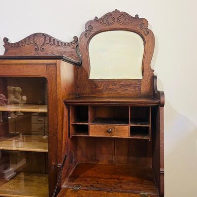 Antique Oak Side by Side Secretary 1900s Era