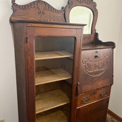 Antique Oak Side by Side Secretary 1900s Era