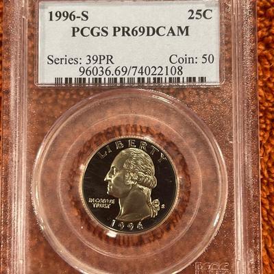 PCGS Graded Proof 69 DCAM 1996-S Quarter