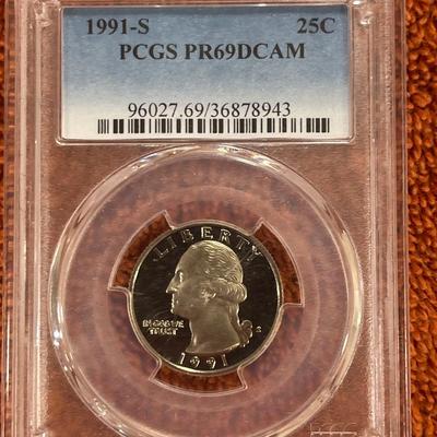 PCGS Graded Proof 69 DCAM 1991-S Quarter