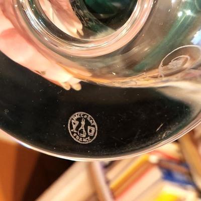 Lot #138  Baccarat Vase - lovely etched design - signed