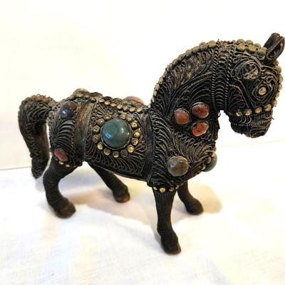 Lot #140 Copper/Brass Fitted horse Figure