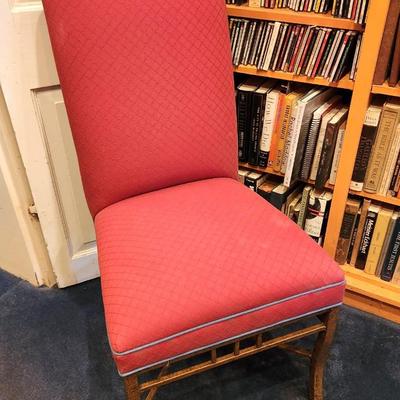 Lot #146  Nice Upholstered Side Chair - Metal Base