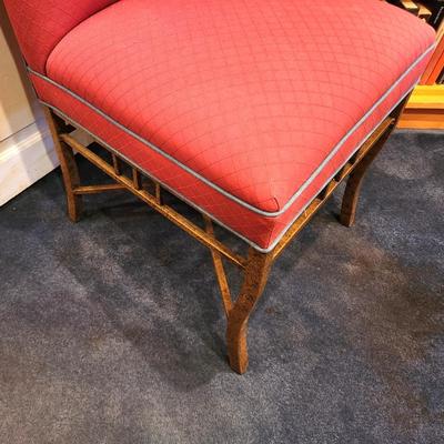 Lot #146  Nice Upholstered Side Chair - Metal Base