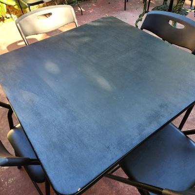 Lot #147 Standard padded Card Table - 4 chairs