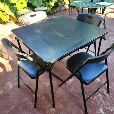 Lot #147 Standard padded Card Table - 4 chairs