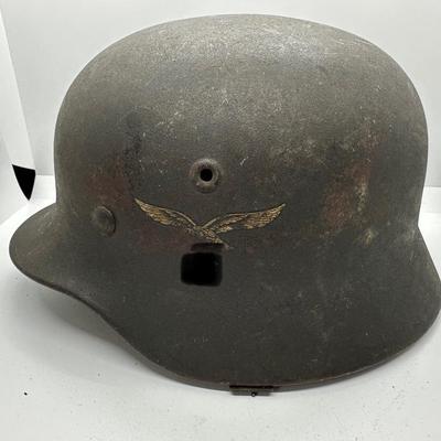 German M40 Single Decal Luftwaffe Helmet With Liner (see description)