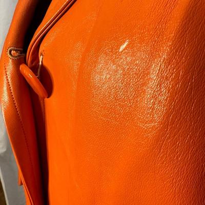 1963  Orange Leather Trench with Zip Out Lining