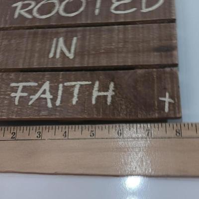 Stay rooted in Faith slat wood wall hanging and a Hopes and Blessings box