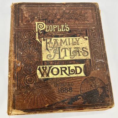 1800s Peopleâ€™s Family Atlas World ~ Read Details