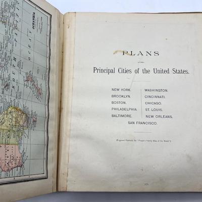 1800s Peopleâ€™s Family Atlas World ~ Read Details