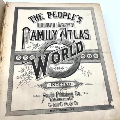 1800s Peopleâ€™s Family Atlas World ~ Read Details