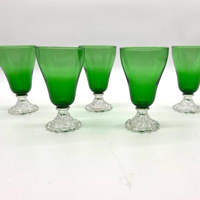 17 Piece Anchor Hocking Burple Green Footed