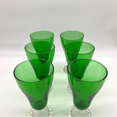 17 Piece Anchor Hocking Burple Green Footed