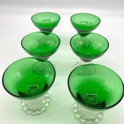 17 Piece Anchor Hocking Burple Green Footed