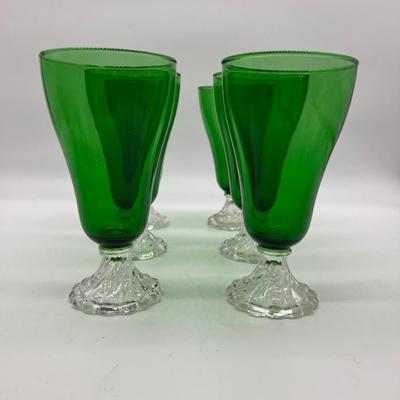 17 Piece Anchor Hocking Burple Green Footed