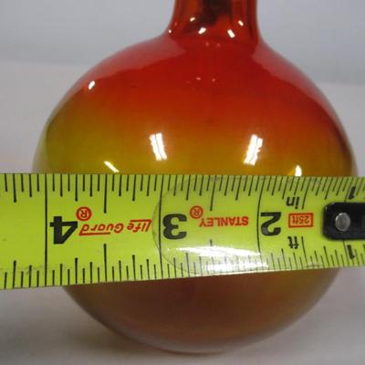 Blenko Art Glass Tangerine Amberina Vase
