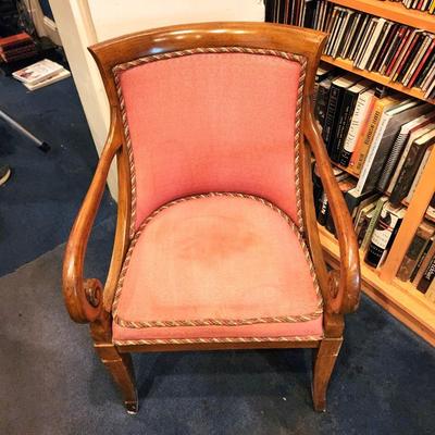 Lot #158  Antique Armchair with Curved Arms