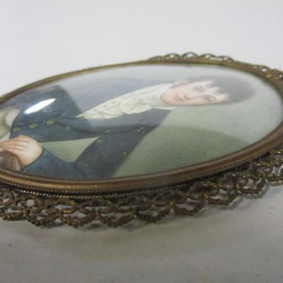 Vintage Bubble Glass Frames with Victorian Portraits