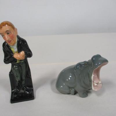 Doulton England Uriah Heep & Porcelain Hippopotamus Figures