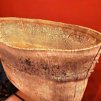 Lot #160  Large Art Pottery Display Piece in stand - unsigned