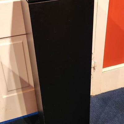 Lot #162  Wooden Display Pedestal with Swivel Top - Black Laminate