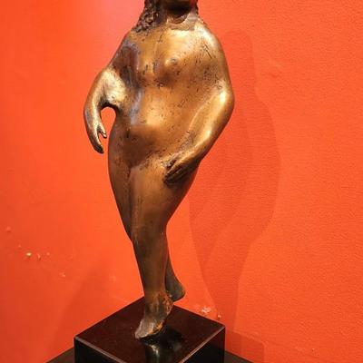 Lot #163  Human Abstract Figure on Pedestal - good Modernist Piece