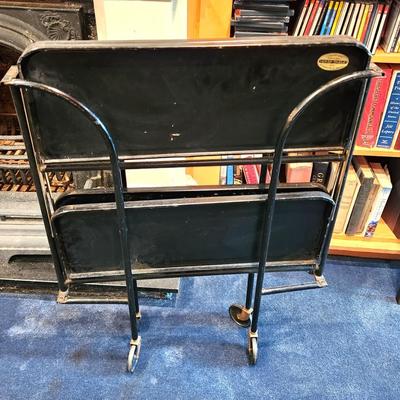 Lot #165  Attic find!  Cool vintage Roll & Fold Versa Table - rolling bar
