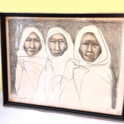 Lot #166  Listed Artist R.C. Gorman signed/numbered lithograph "Three Taos Men"