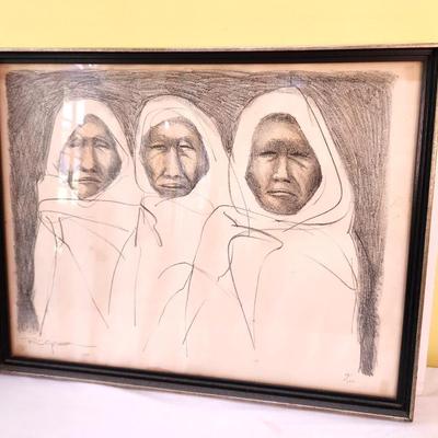 Lot #166  Listed Artist R.C. Gorman signed/numbered lithograph "Three Taos Men"