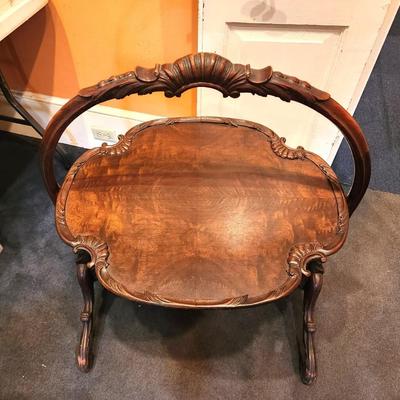 Lot #168  Antique Tilt Top Tea Table
