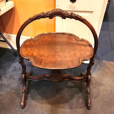 Lot #168  Antique Tilt Top Tea Table