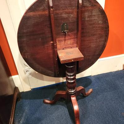 Lot #175  Antique Tilt Top Table