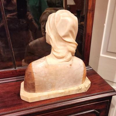 Lot #176  Antique Alabaster Replica of Guisseppe Bessi's famous Joan of Arch