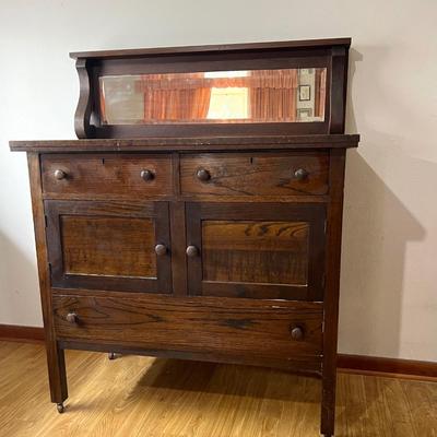 Empire Oak Antique Buffet 1900s?