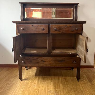 Empire Oak Antique Buffet 1900s?